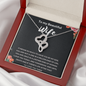 To My Beautiful Wife Double Heart Necklace Message Card