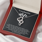 To My Beautiful Wife Double Heart Necklace Message Card
