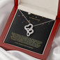 To My Love Double Heart Necklace Message Card