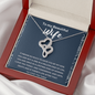 To My Beautiful Wife Double Heart Necklace Message Card