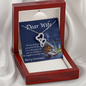 Dear Wife Double Heart Necklace Message Card