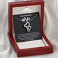To My Beautiful Wife Double Heart Necklace Message Card
