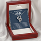 To My Beautiful Wife Double Heart Necklace Message Card