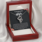 To My Beautiful Wife Double Heart Necklace Message Card