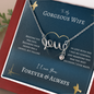 To My Gorgeous Wife Scripted Love Necklace Message Card