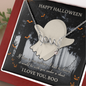 Happy Halloween Scripted Love Necklace Message Card