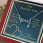 To My Beautiful Wife Scripted Love Necklace Message Card