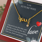 To My Future Wife Scripted Love Necklace Message Card