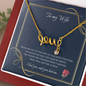 To My Wife Scripted Love Necklace Message Card