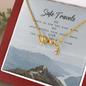 Safe travels Scripted Love Necklace Message Card