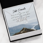 Safe travels Scripted Love Necklace Message Card