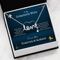 To My Gorgeous Wife Scripted Love Necklace Message Card