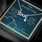 To My Beautiful Wife Scripted Love Necklace Message Card