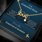 To My Gorgeous Wife Scripted Love Necklace Message Card