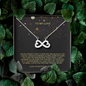 To My Love Infinity Heart Necklace Message Card