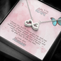 To My Wife Infinity Heart Necklace Message Card