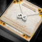 The Love Of My Life Infinity Heart Necklace Message Card