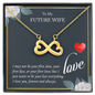 To My Future Wife Infinity Heart Necklace Message Card
