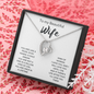 To My Beautiful Wife Forever Love Necklace Message Card