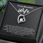 To My Beautiful Wife Forever Love Necklace Message Card