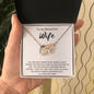To My Beautiful Wife Interlocking Heart Necklace Message Card