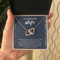 To My Beautiful Wife Interlocking Heart Necklace Message Card