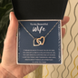 To My Beautiful Wife Interlocking Heart Necklace Message Card