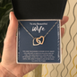 To My Beautiful Wife Interlocking Heart Necklace Message Card