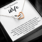 To My Beautiful Wife Interlocking Heart Necklace Message Card