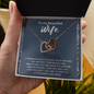 To My Beautiful Wife Interlocking Heart Necklace Message Card