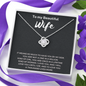 To My Beautiful Wife Love Knot Necklace Message Card