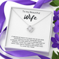 To My Beautiful Wife Love Knot Necklace Message Card