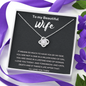 To My Beautiful Wife Love Knot Necklace Message Card