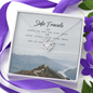 Safe travels Love Knot Necklace Message Card