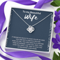 To My Beautiful Wife Love Knot Necklace Message Card