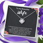 To My Beautiful Wife Love Knot Necklace Message Card