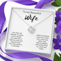 To My Beautiful Wife Love Knot Necklace Message Card