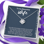 To My Beautiful Wife Love Knot Necklace Message Card