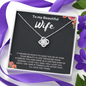 To My Beautiful Wife Love Knot Necklace Message Card