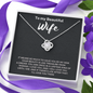 To My Beautiful Wife Love Knot Necklace Message Card