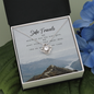 Safe travels Love Knot Necklace Message Card