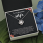 To My Beautiful Wife Love Knot Necklace Message Card