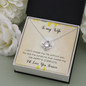To My Wife Love Knot Necklace Message Card