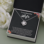 To My Beautiful Wife Love Knot Necklace Message Card