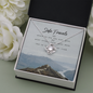 Safe travels Love Knot Necklace Message Card