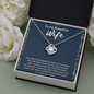To My Beautiful Wife Love Knot Necklace Message Card