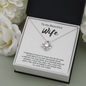 To My Beautiful Wife Love Knot Necklace Message Card