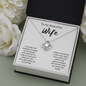 To My Beautiful Wife Love Knot Necklace Message Card