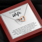 To My Beautiful Wife Interlocking Heart Necklace Message Card