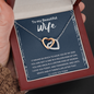 To My Beautiful Wife Interlocking Heart Necklace Message Card